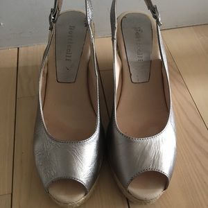 Botticelli silver leather espadrilles